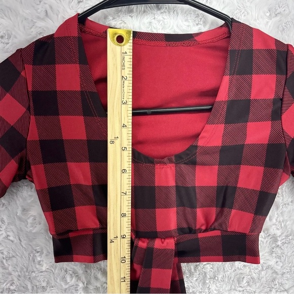 Waitressville Twin Peaks Red Plaid Crop Top Uniform Size XXS Halloween Cosplay - Picture 3 of 9